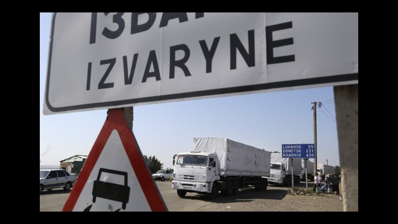 Ucraina, primi camion convoglio tornano in Russia