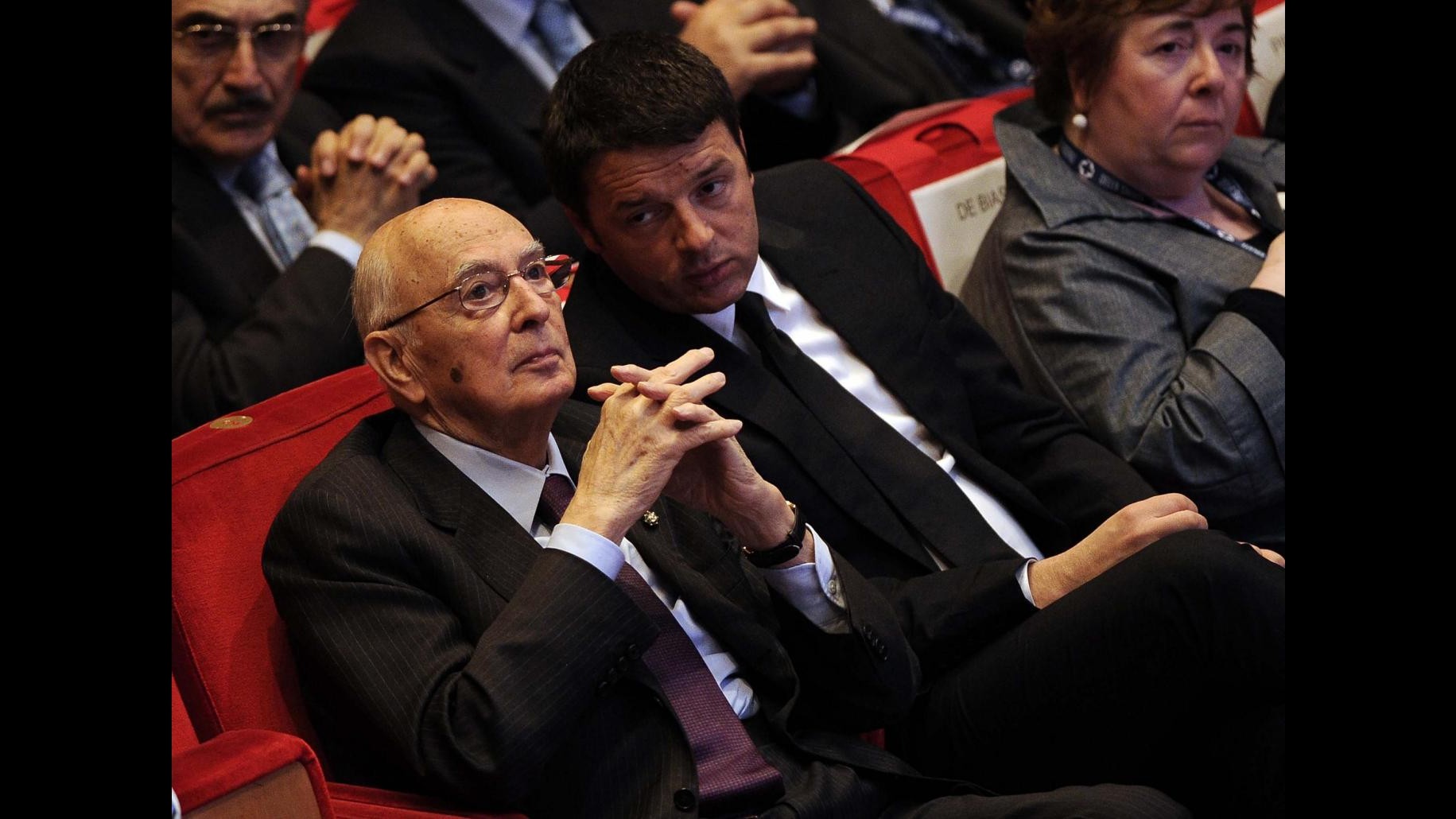 Napolitano riceve Renzi: Scambio di vedute su attività Governo e misure economiche
