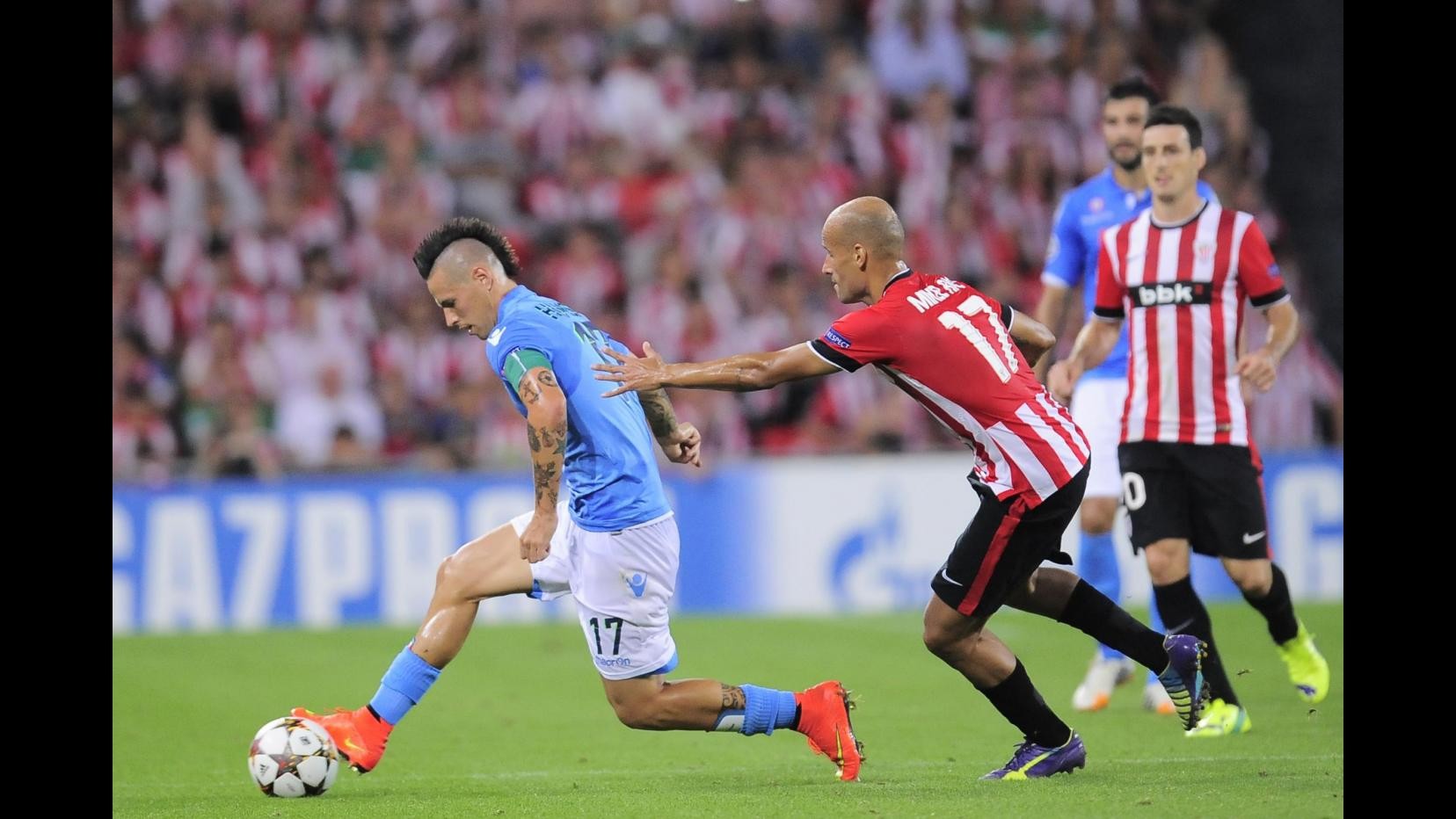 Champions League, Napoli fuori: Athletic Bilbao vince 3-1. Hamsik illude, poi disastro difesa
