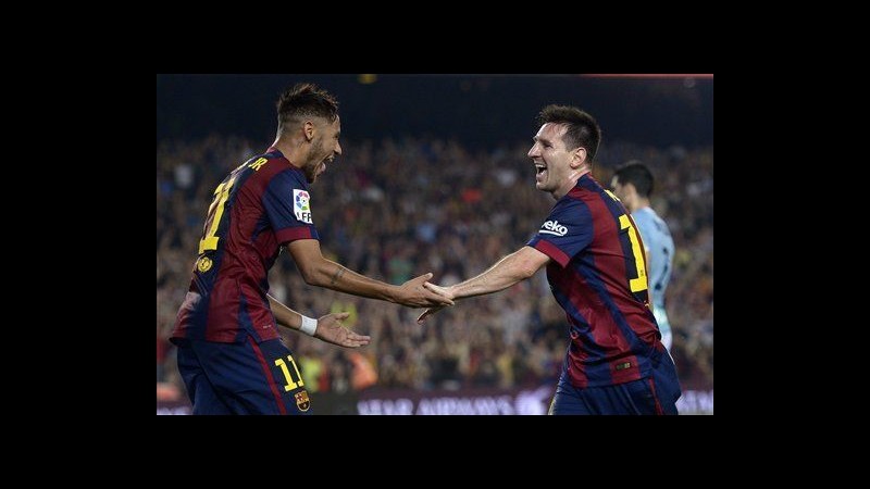 Liga: Barcellona replica a Real Madrid: 3-0 all’Eibar, a segno Neymar e Messi