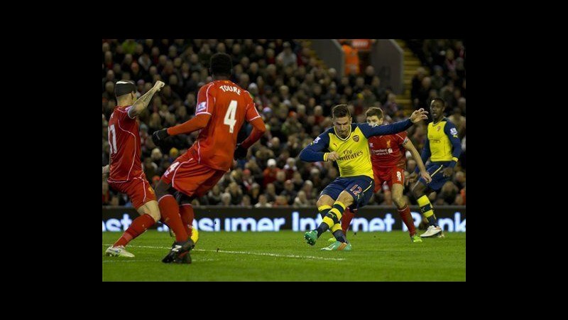 Premier League, Skrtel in gol al 97′, Liverpool-Arsenal 2-2. Espulso Borini