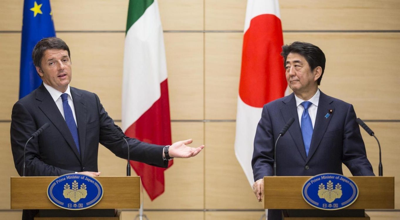 Shinzo Abe: Grazie a Matteo l’Italia cresce. Si rafforza l’asse Roma-Tokyo