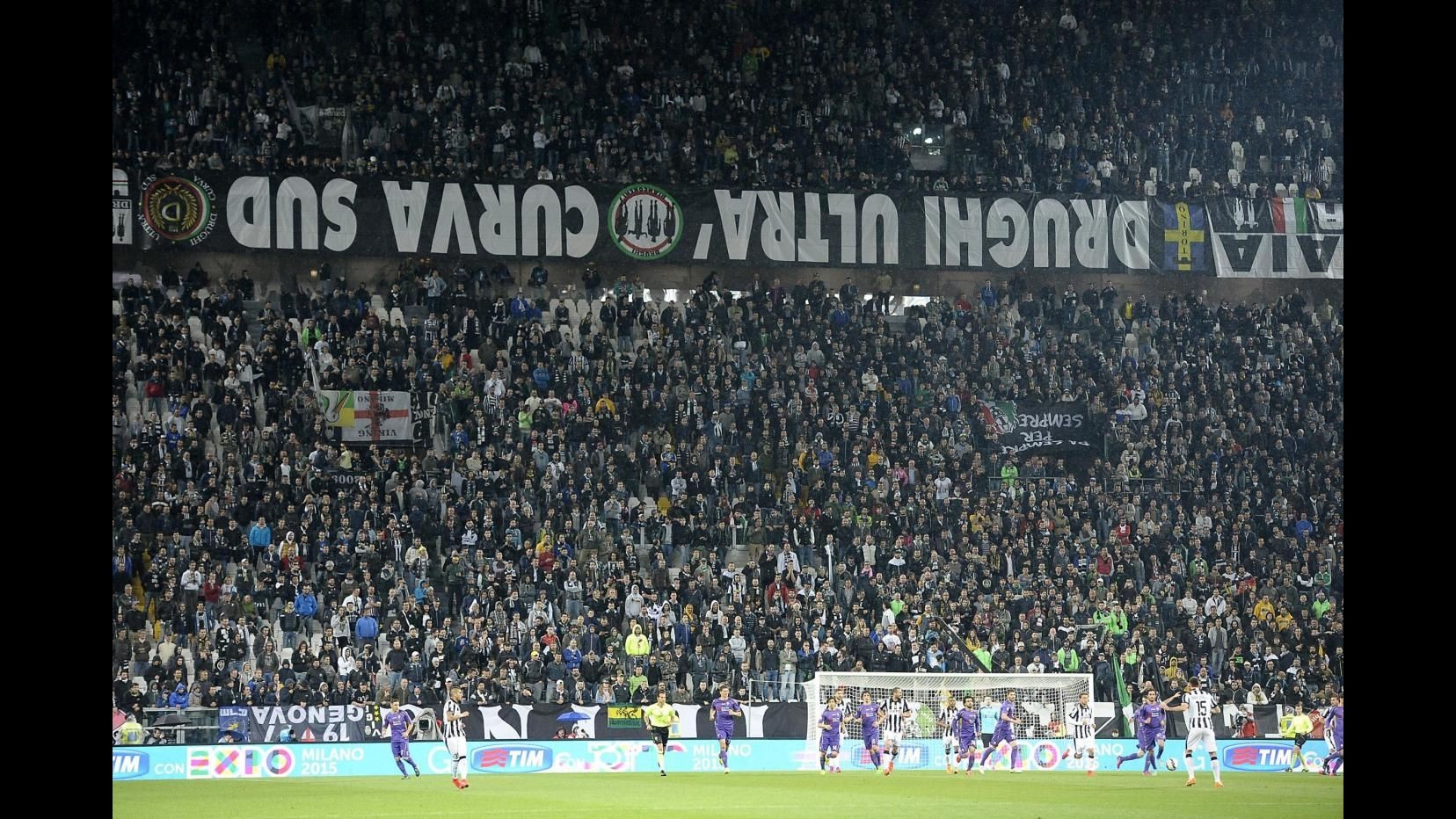 Squalifica ridotta a un turno alla curva della Juve per i fatti del derby