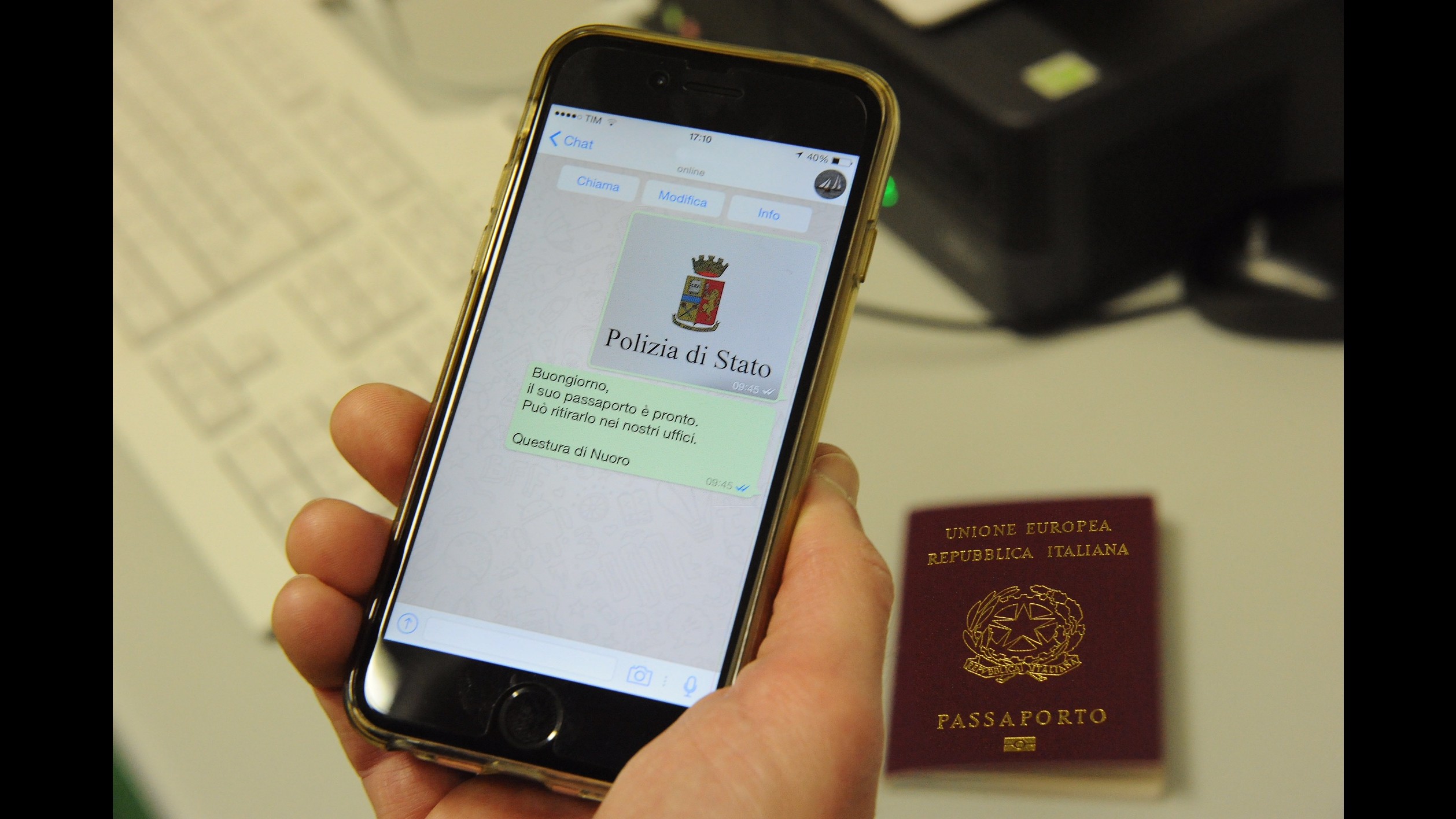 Nuoro, richiesta passaporto? Sms polizia ti avvisa quando è pronto