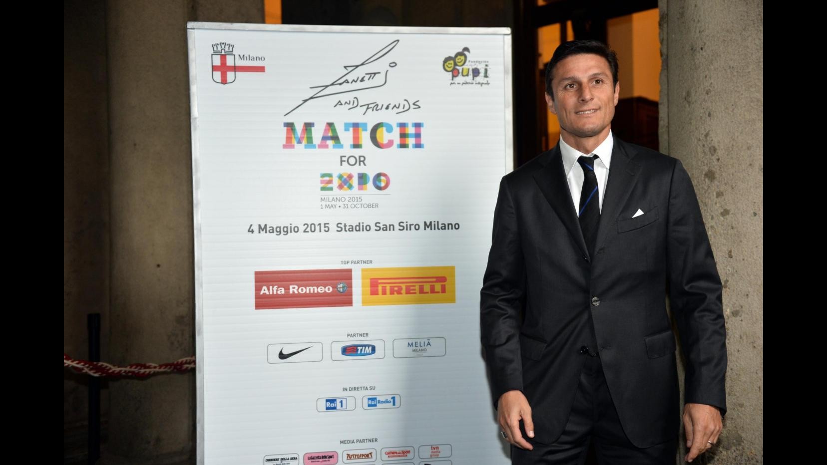 Le stelle del calcio in campo con Zanetti per ‘Match for Expo’