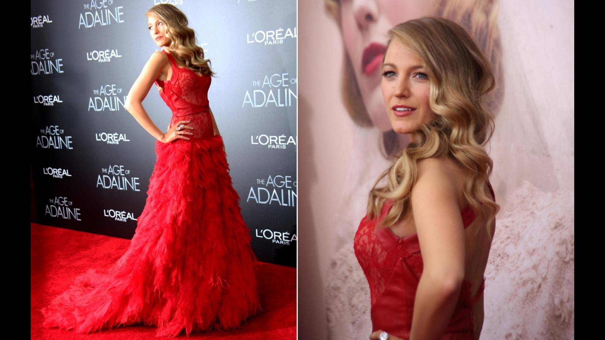 Blake Lively neomamma in rosso a premiere ‘The Age Of Adaline’