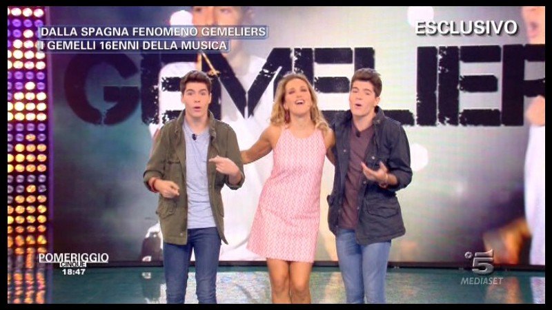 Pomeriggio 5, ospiti i Gemeliers: Felici elici di essere in Italia