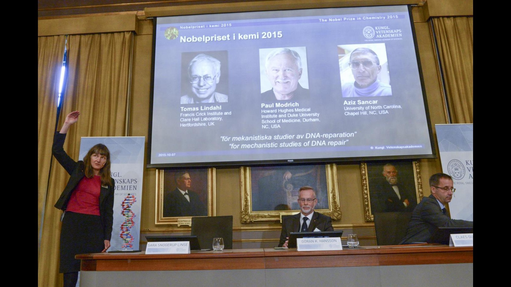 Nobel, premio Chimica a Lindhal, Modrich e Sancar per studi su Dna danneggiato