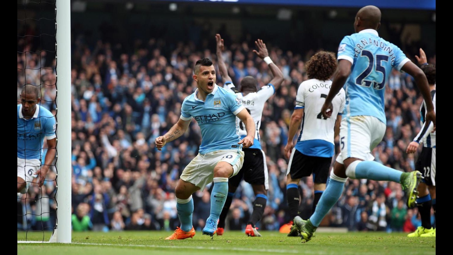 Premier League: Manchester City travolge Newcastle, super Aguero segna 5 reti