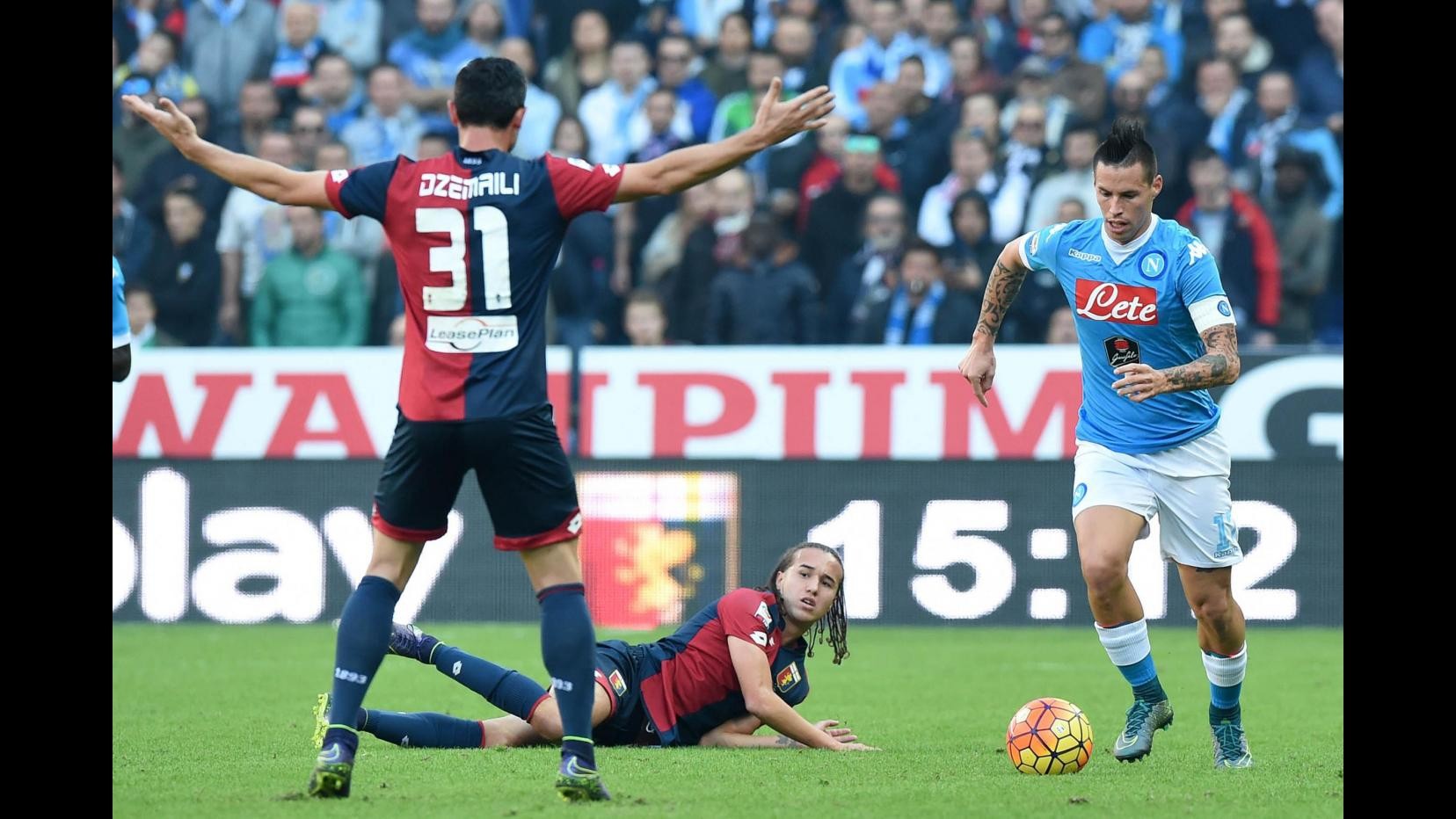 Genoa ferma corsa Napoli. Azzurri scivolano al 4° posto