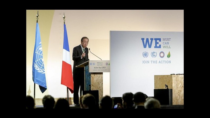 Cop21, Ban ki-Moon: Tempo sta scadendo, rischio catastrofe climatica