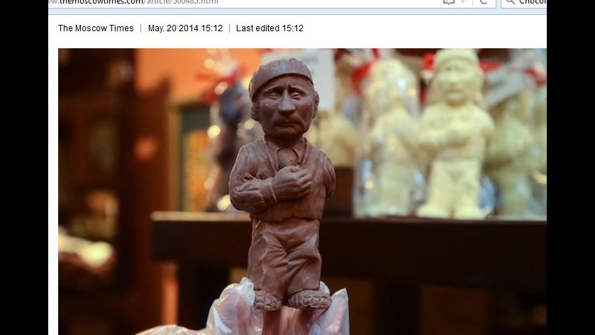 Russia, San Pietroburgo: Esposta statua di cioccolato di Putin