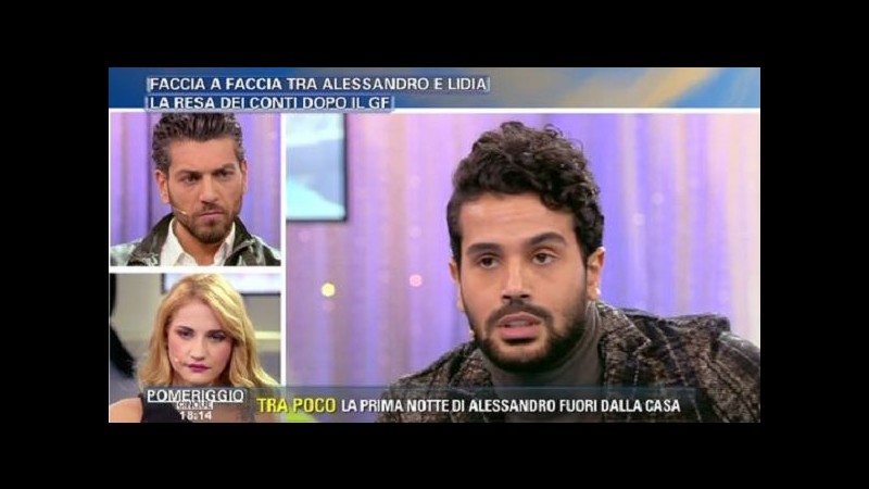 Pomeriggio 5, Grande Fratello: faccia a faccia tra Alessandro e Lidia