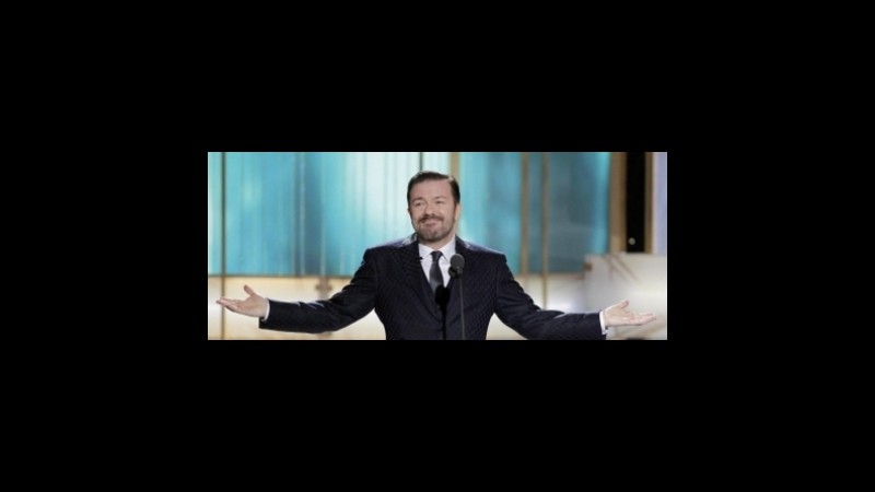 Golden Globe, un pugno al presentatore Ricky Gervais si gioca a 11,00