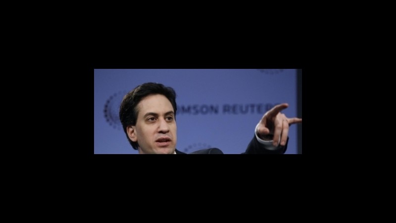 Gb, Miliband in crisi: per i bookie non arriverà alle elezioni
