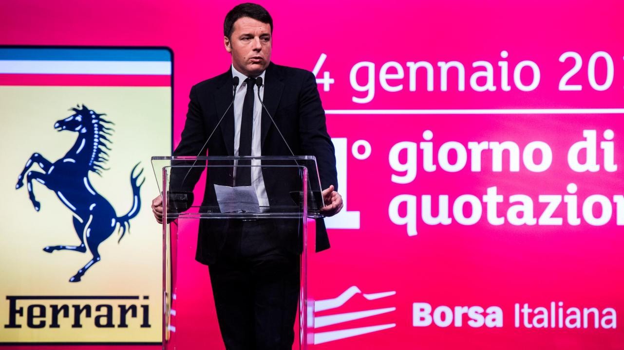 Ferrari, Renzi: Quotazione in Borsa opportunità per l’Italia