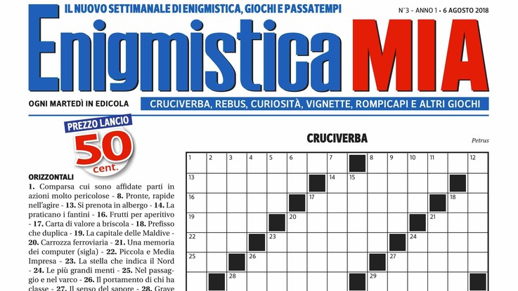 Enigmistica Mia, ogni settimana il 'Cruciverba firmato' da un vip