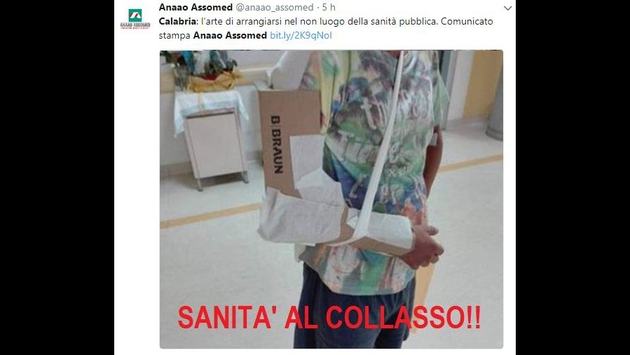 Reggio Calabria, pezzi di cartone usati al posto del gesso in ospedale. Ministro Grillo: “Faremo emergere tutte le responsabilità”