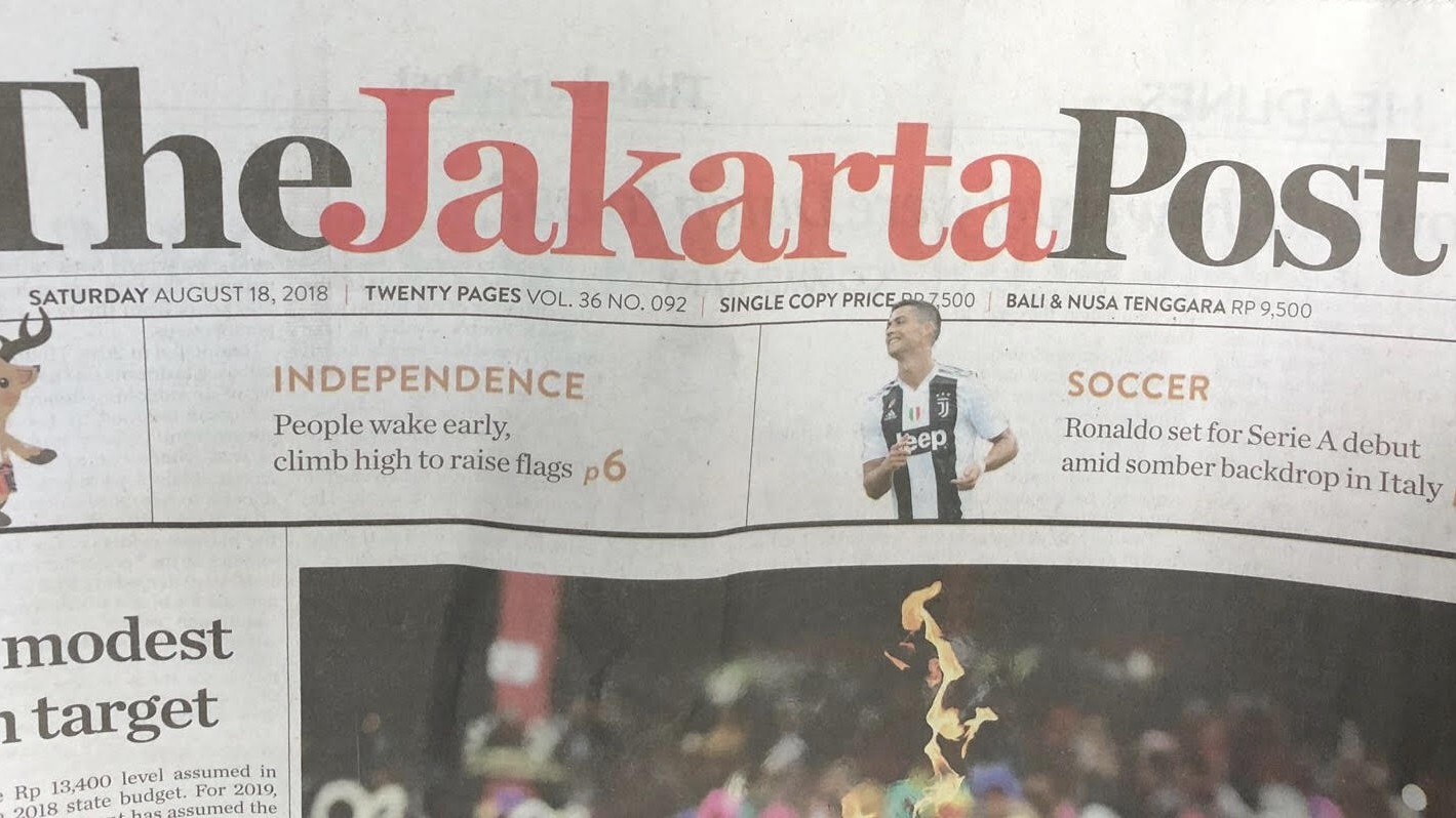 Ronaldo: il debutto nella Juve in prima pagina anche a Jakarta