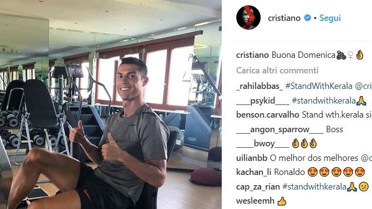 La palestra dopo la vittoria: Ronaldo torna subito ad allenarsi