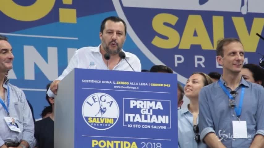 Salvini a Pontida: “La pacchia è finita per i mafiosi”