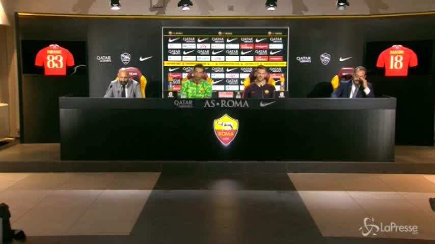 Roma, presentati Mirante e Santon: i neo acquisti giallorossi