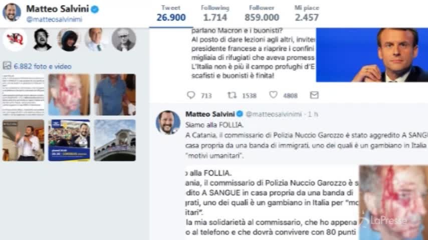 Aggressione a commissario a Catania, Salvini: “Siamo alla follia”