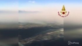 Incendio nel bellunese: continua il lavoro dei vigili del fuoco