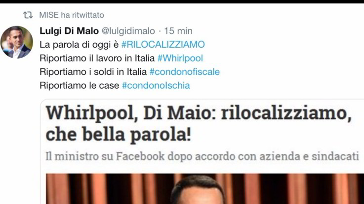 L'epic fail del Mise: ritwitta il fake di Luigi Di Maio