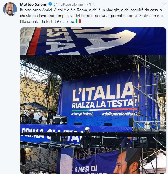 Lega, Salvini si prepara per piazza del Popolo a Roma: in arrivo 250 pullman e 3 treni