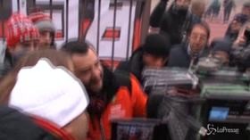 Salvini alla festa per i 50 anni della curva Sud del Milan