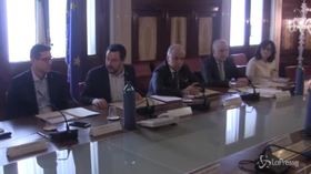 Salvini, le immagini dal Comitato ordine e sicurezza al Viminale