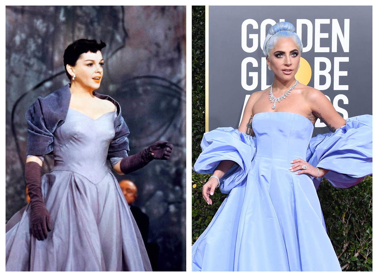 Golden Globes 2019, Lady Gaga abbina i capelli al vestito e omaggia Judy Garland
