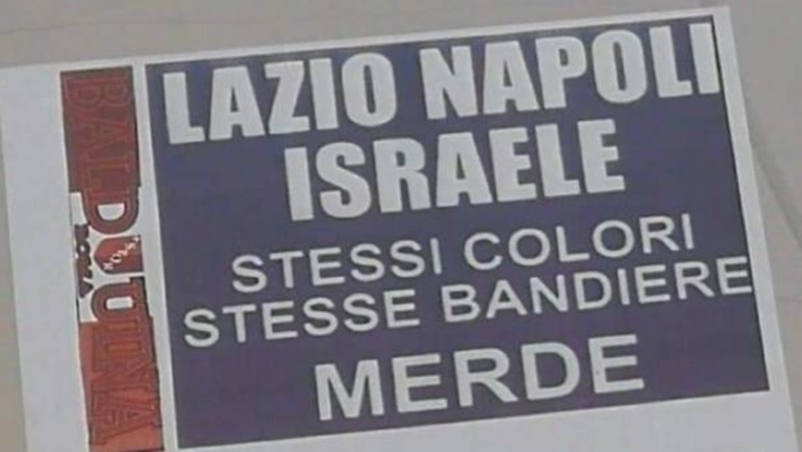 Manifesti antisemiti degli ultras della Roma: "Lazio, Napoli, Israele, stessi colori"