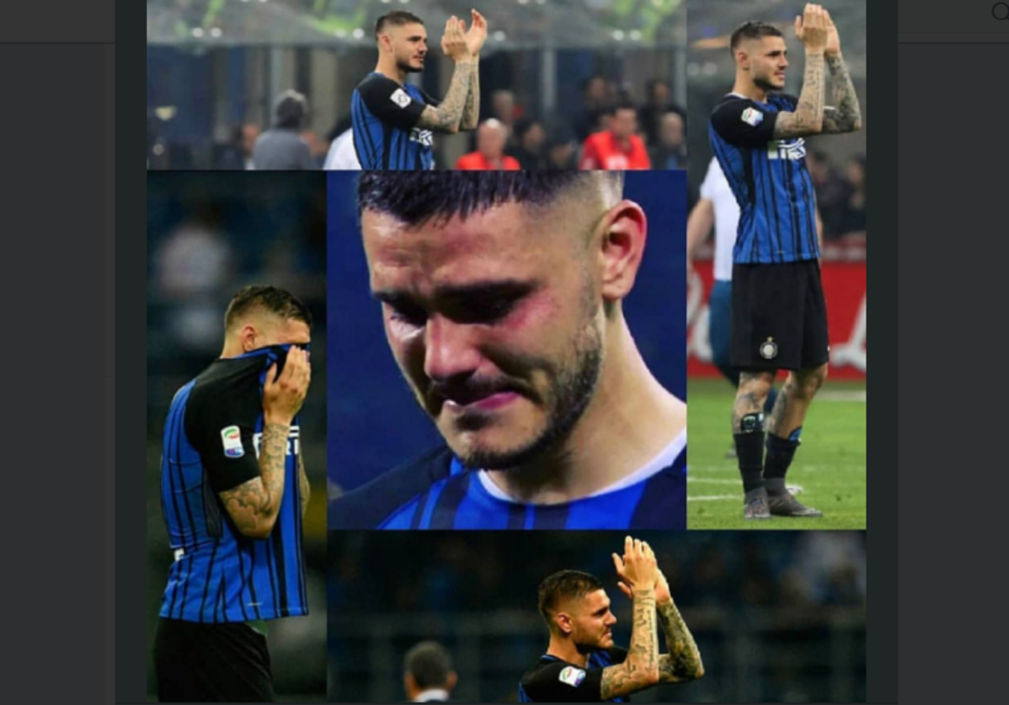 Inter, Wanda Nara twitta foto di Icardi in lacrime