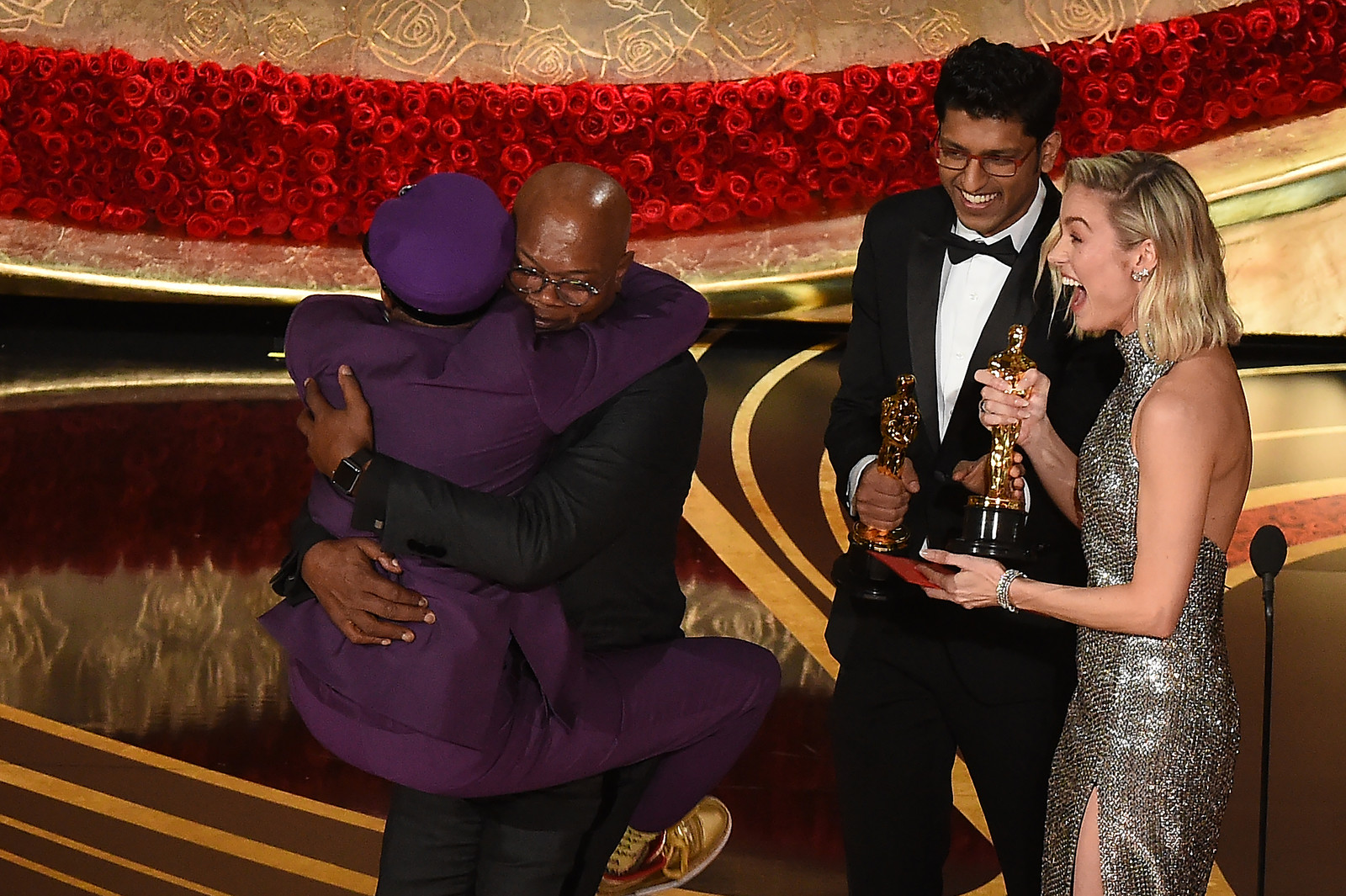 Oscar 2019, pazzo Spike Lee: finalmente vince e salta in braccio a Samuel L. Jackson