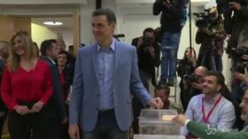 Elezioni in Spagna, Pedro Sanchez al seggio