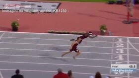 Atletica, si tuffa al traguardo…e vince