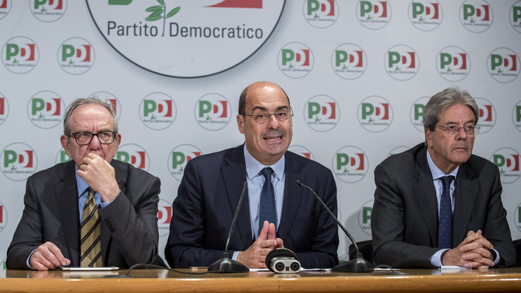 Zingaretti, con Padoan e Gentiloni presenta il "Piano per l'Italia" del Pd