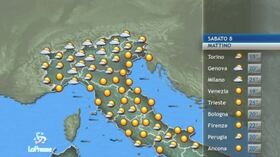 Il meteo di sabato 8 giugno