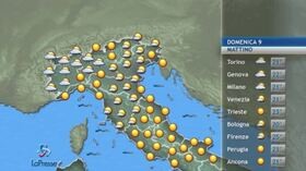 Il meteo del 9 giugno