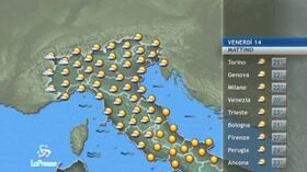 il meteo del 14 giugno