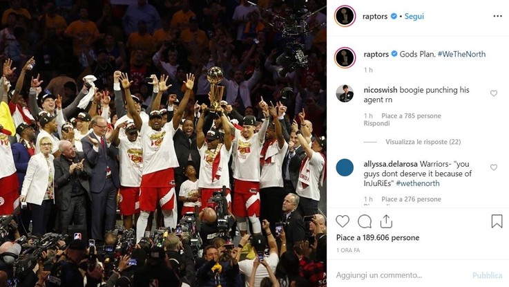 Nba: primo titolo per Toronto, Golden State ko