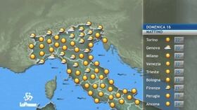 Il meteo del 16 giugno