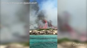 Gallipoli, le fiamme nel parco di Punta Pizzo