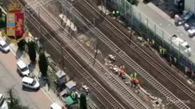 Treni in tilt, la ripresa aerea della centralina distrutta