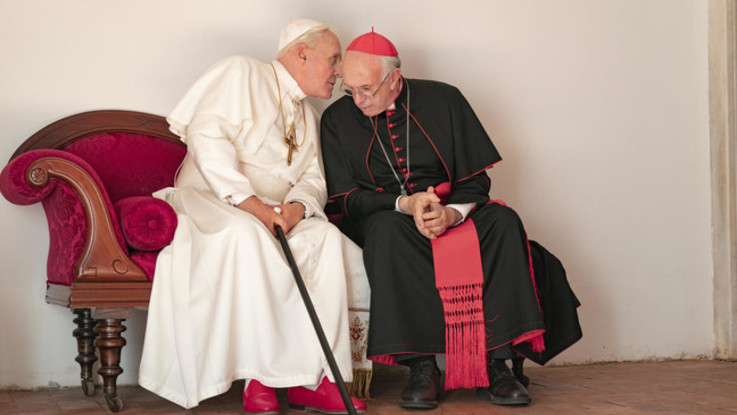 'The two popes' con Pryce e Hopkins: ecco la prima immagine ufficiale