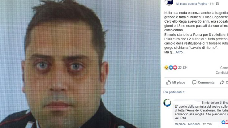 Carabiniere ucciso, i due militari identificarono il derubato 2 ore prima di omicidio