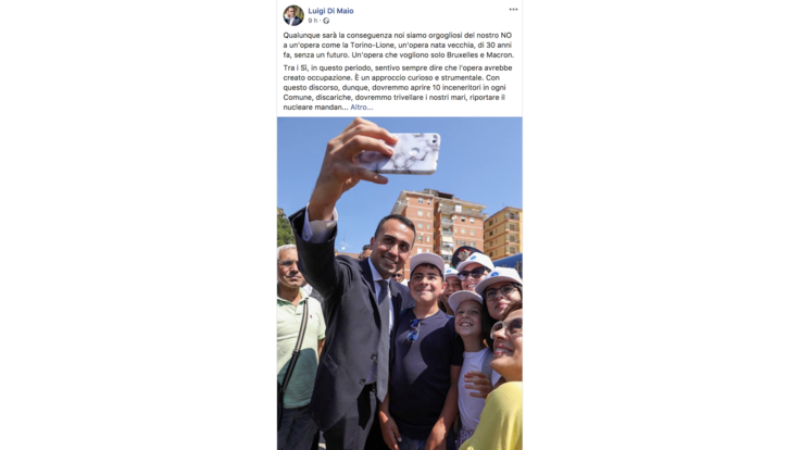 Di Maio: Qualunque sarà conseguenza orgogliosi di no a Tav