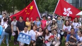 Hong Kong, i supporter pro Cina si riuniscono in un parco pubblico